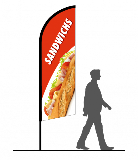 Beachflag publicitaire sandwich