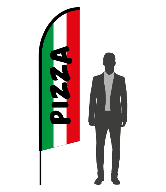 drapeau publicitaire pizza