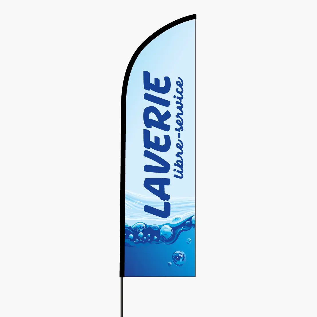 Drapeau publicitaire location et services : modèle Laverie