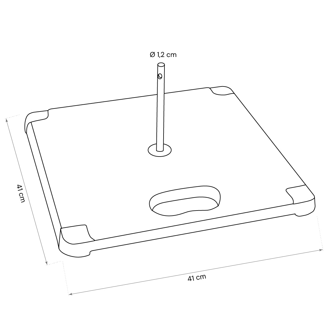Dimensions embase superposable 6 kg drapeau oriflamme