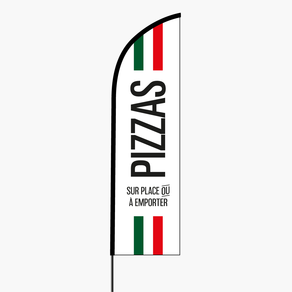 Drapeau pizzas sur place ou à emporter