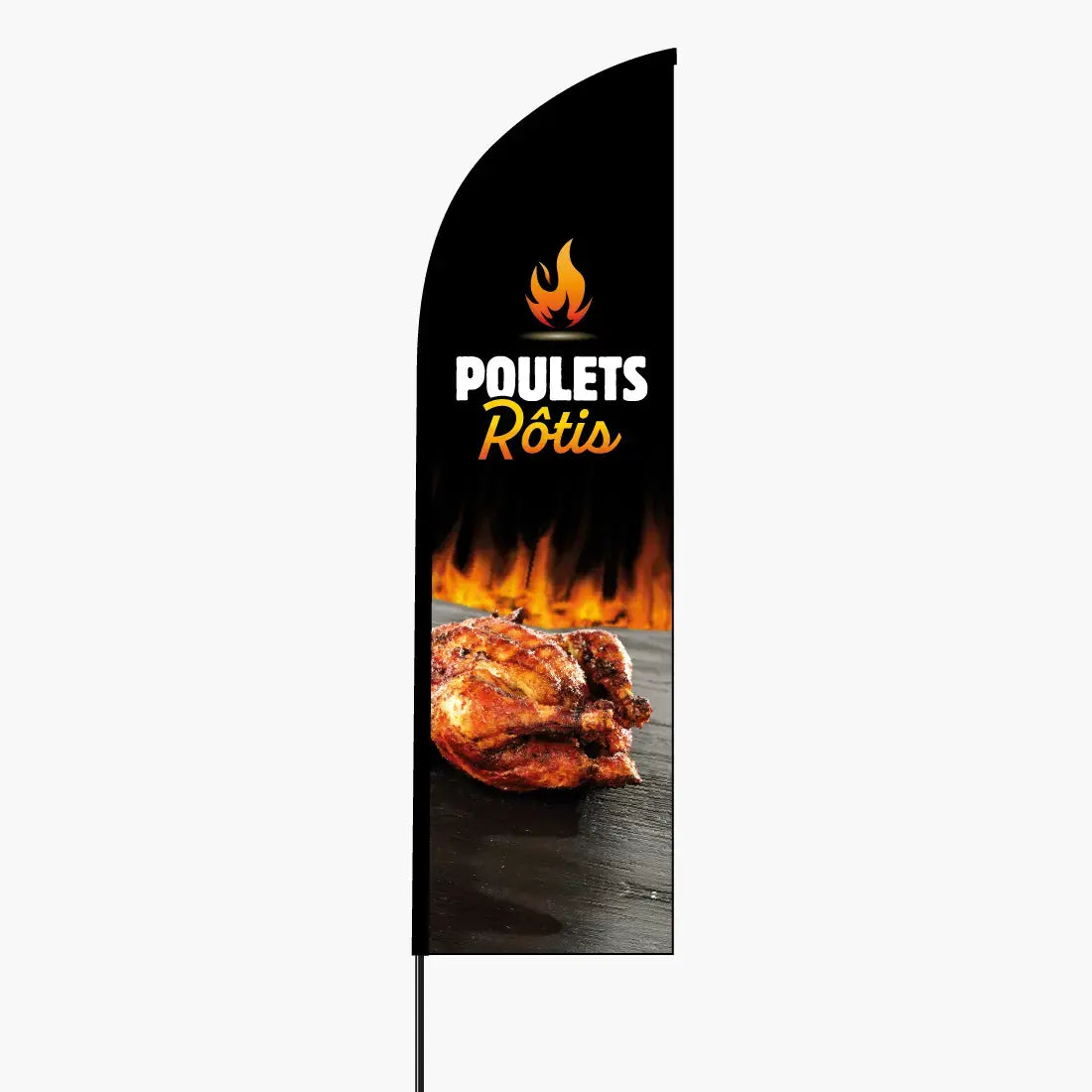 Drapeau publicitaire poulets rôtis
