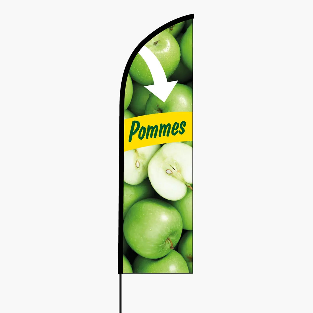 Drapeau publicitaire vente de pommes