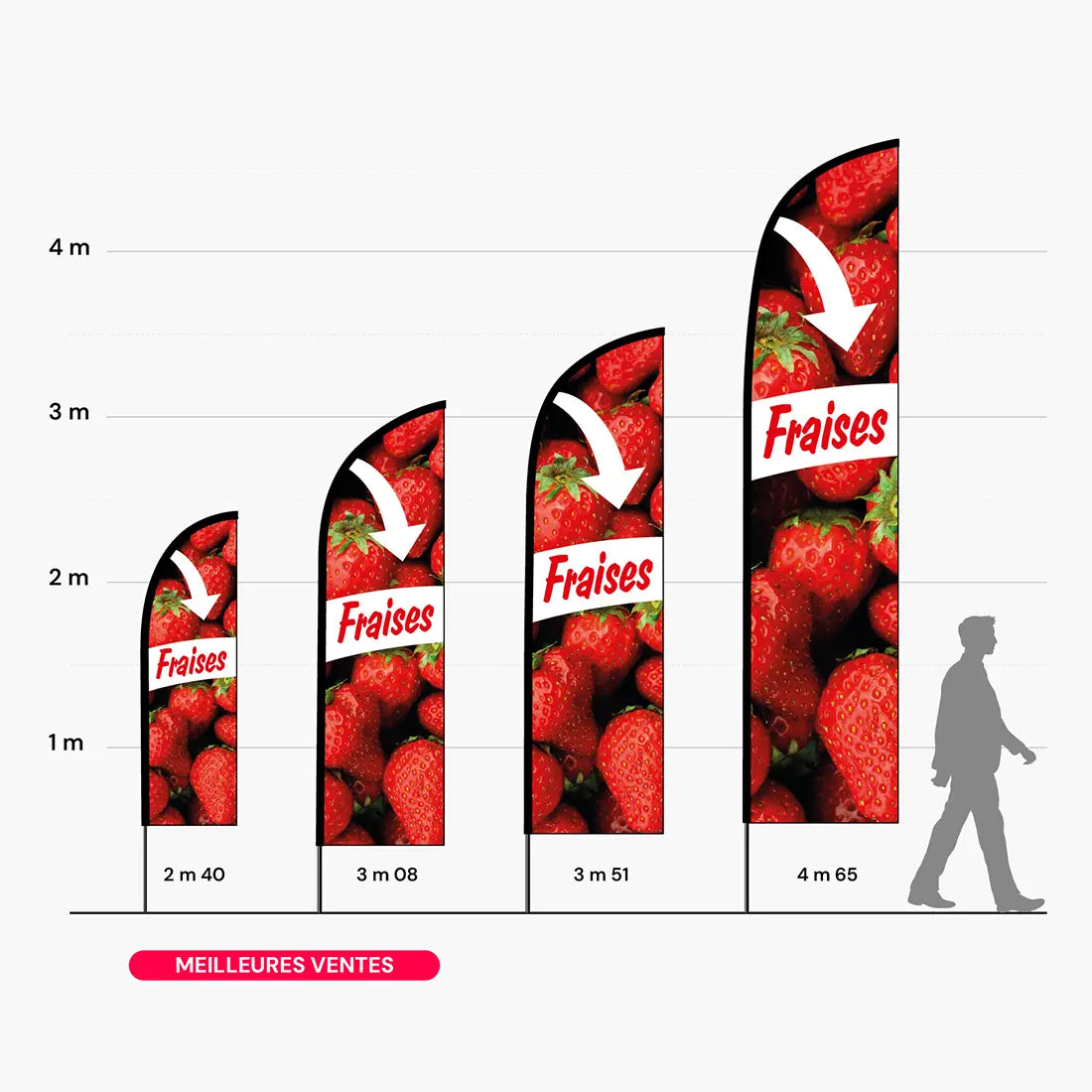 Oriflamme fraises extérieur