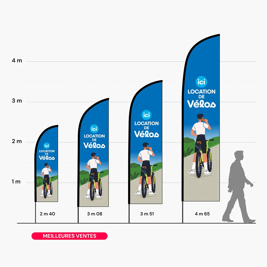 Oriflamme pour loueur de vélos